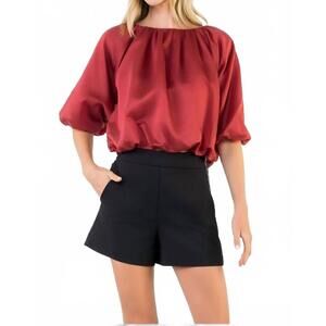 NEW THML balloon sleeve top in maroon